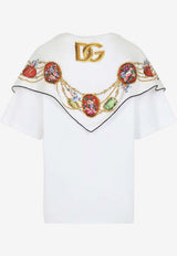 Dolce & Gabbana DG Logo T-shirt with Scarf White F8W33Z GDDPW W0800