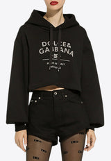 Dolce & Gabbana Logo Print Cropped Hoodie Black F9R32T GDB7E N0000