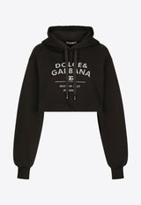 Dolce & Gabbana Logo Print Cropped Hoodie Black F9R32T GDB7E N0000