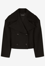 Dolce & Gabbana Oversized Short Wool Coat F9R82T FU272 N0000 Black