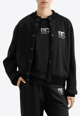 Dolce & Gabbana Embellished DG Logo Bomber Jacket Black F9S54Z GDCXX N0000