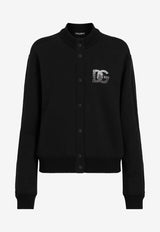 Dolce & Gabbana Embellished DG Logo Bomber Jacket Black F9S54Z GDCXX N0000