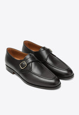 Loro Piana Sergio Calf Leather Derby Shoes Ebony FAP2435LE/R_LORO-H252