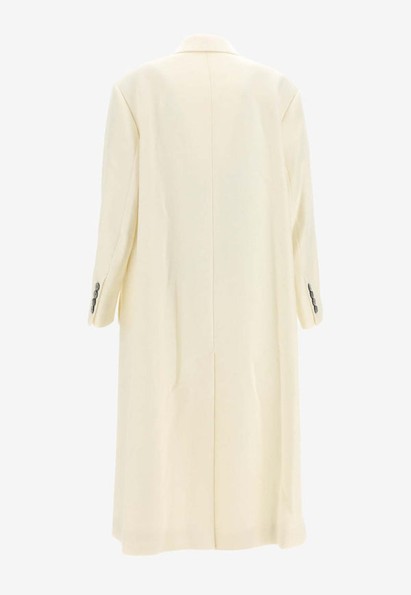 AMI PARIS Double-Breasted Long Wool Coat White FCO317_WV0016_100