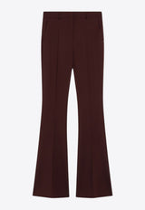 Sportmax Febe Wool Flared-Leg Tailored Pants Burgundy FEBEWO/R_SPORM-003