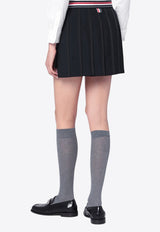 Thom Browne Pleated Wool-Blend Mini Skirt Black FGCA27A02872/R_THOMB-001