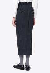 Thom Browne Pinstriped Pencil Midi Skirt Blue FGCA32AF0932/R_THOMB-415