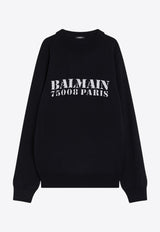 Balmain Logo Intarsia Wool Sweater Navy FH1KD000KI84/R_BALMA-SAJ