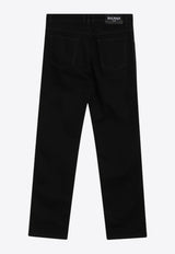 Balmain Logo Patch Straight-Leg Jeans Black FH1MI083DF88/R_BALMA-0PC