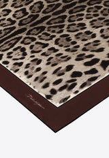 Dolce & Gabbana Leopard Print Silk Twill Scarf Brown FN092R GDBYY H613M