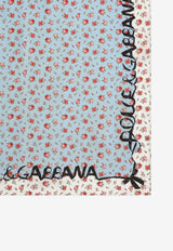 Dolce & Gabbana Small Rose Print Silk Scarf Multicolor FN092R GDDLO HC5XJ