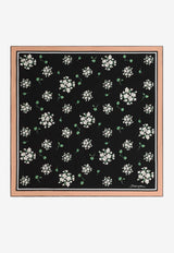 Dolce & Gabbana Geranium Print Silk Scarf Multicolor FN092R GDDUM HX6BX