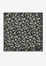 Dolce & Gabbana Small Flower Bouquet Print Silk Scarf Multicolor FN093R GDDUH HY6BT