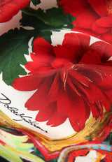 Dolce & Gabbana Floral Print Silk Scarf Red FN093R G0TFY HA75D