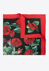Dolce & Gabbana Rose Print Silk Scarf Multicolor FN093R G0TGI HN2ZO