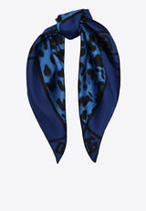 Dolce & Gabbana Leopard Print Silk Scarf Blue FN093R G0TGK HB13N