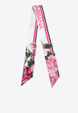 Dolce & Gabbana Rose Print Twill Headscarf Multicolor FS215A GDCUM HH5IG