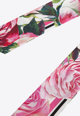 Dolce & Gabbana Rose Print Twill Headscarf Multicolor FS215A GDCUM HH5IG