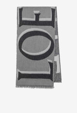 Loewe Maxi Logo Wool-Blend Scarf Gray FSA4SS1W13WO/S_LOEW-1226