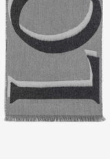 Loewe Maxi Logo Wool-Blend Scarf Gray FSA4SS1W13WO/S_LOEW-1226