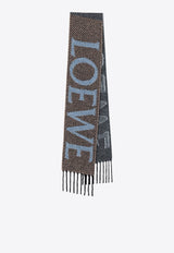 Loewe Intarsia Knit Logo Ribbed Scarf Blue FSA7SS3X01UWO/R_LOEW-5149