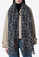 Loewe Anagram Alpaca Blend Fringed Scarf Black FSF4SS1W02WO/S_LOEW-1114