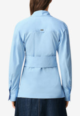 AMI PARIS Sharp-Collar Fitted Shirt Light Blue FSH807.CO0063_BLUE