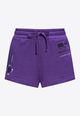 Dolce & Gabbana Printed Track Shorts Purple FT003T G7K6Y F0392
