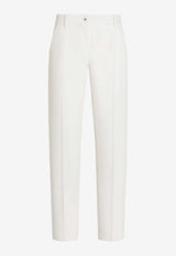 Dolce & Gabbana Kate Wool Tailored Pants White FT0CXT FUBGC W0001