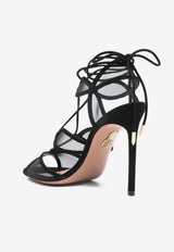 Aquazzura Fatal Attraction 105 Cut-Out Mesh Sandals Black FTAHIGS0-SFE000 BLACK