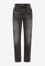 Dolce & Gabbana Logo Plate Boyfriend Jeans Blue FTAIAD G8KA5 S9001