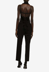 Dolce & Gabbana High-Waist Wool Cigarette Pants FTAM0T FU28J N0000 Black