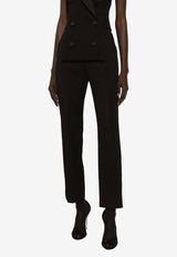 Dolce & Gabbana High-Waist Wool Cigarette Pants FTAM0T FU28J N0000 Black