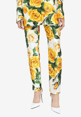 Dolce & Gabbana High-Waist Rose Print Pants FTAM2T IS1P4 HA3VO Multicolor