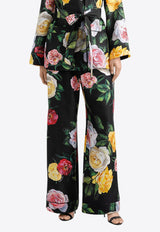 Dolce & Gabbana Floral Print Silk Pants Multicolor FTAMPT IS1XJ HN5IY