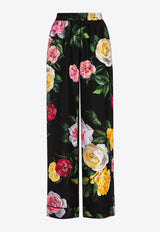 Dolce & Gabbana Floral Print Silk Pants Multicolor FTAMPT IS1XJ HN5IY