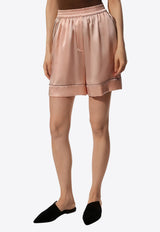 Dolce & Gabbana Silk Knee-Length Shorts Pink FTB0NT FU1AU FA210