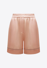 Dolce & Gabbana Silk Knee-Length Shorts Pink FTB0NT FU1AU FA210