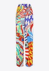 Dolce & Gabbana Carretto-Print Flared Pants Multicolor FTB2YT HPADZ HH4KX