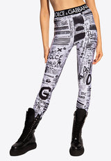 Dolce & Gabbana All-Over Print Leggings White FTB5TT FSGXK HASAN
