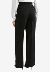 Dolce & Gabbana Straight-Leg Wool Tailored Pants Black FTBM0T FU2OW N0000