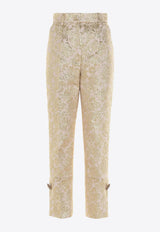 Dolce & Gabbana Floral Lame Pants Gold FTBT6Z HJMLB S8352