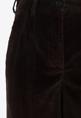 Dolce & Gabbana Ribbed Corduroy Culottes Pants Brown FTBYZT FUWC5 M0023