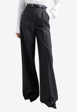 Dolce & Gabbana Wide-Leg Tailored Wool Pants Gray FTC1DT FU287 S8290