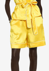 Dolce & Gabbana Silk Pajama Shorts FTC42T FU1NU A0177 Yellow