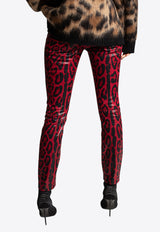 Dolce & Gabbana High-Waist Leopard Print Pants Red FTCAHD FSFLB HR13N