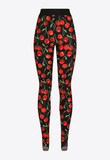 Dolce & Gabbana Cherry Print High-Waist Leggings Multicolor FTCOGT FSG54 HN4IY