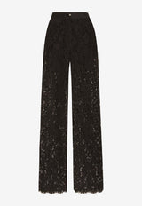 Dolce & Gabbana Cordonetto Lace Wide-Leg Pants Black FTCPTT HLMTB N0000