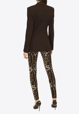 Dolce & Gabbana Leopard Print Jersey Leggings Brown FTCQKT FJGAS S8350