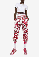 Dolce & Gabbana Majolica Print Track Pants FTCX2T FPIAI H63TN Pink